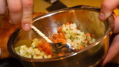 брускетта с лососем и сливочным сыром