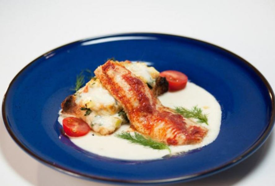 Филе морского языка с брускеттой