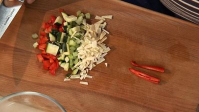 филе морского языка с брускеттой