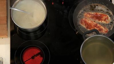 филе морского языка с брускеттой