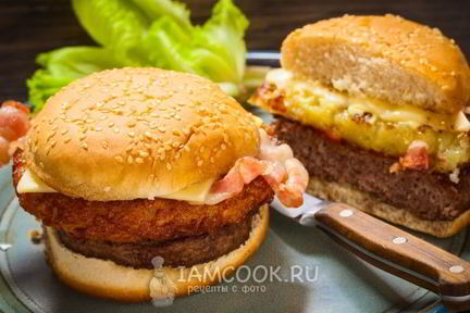 Бургер с картошкой