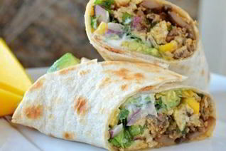 Буррито с беконом, грибами и картофелем