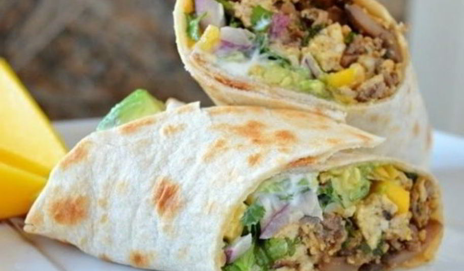 Рецепт буррито с беконом, грибами и картофелем