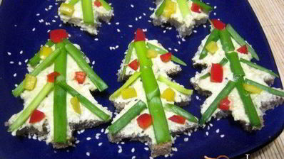 бутерброды новогодняя елочка