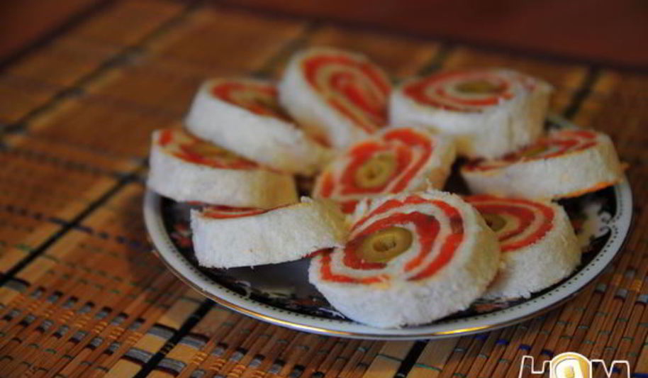 Рецепт рулетов — бутербродов с красной рыбой