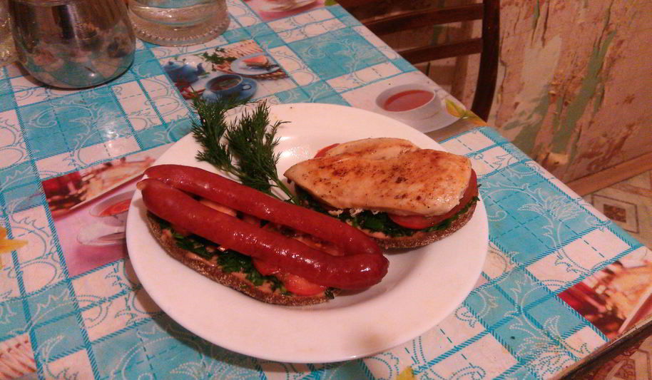 Рецепт студенческого бутерброда с куриной грудкой