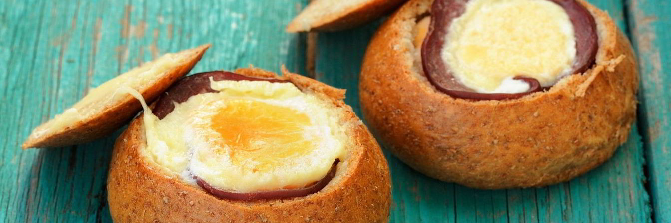 Запеченные бутерброды с яйцом и ветчиной