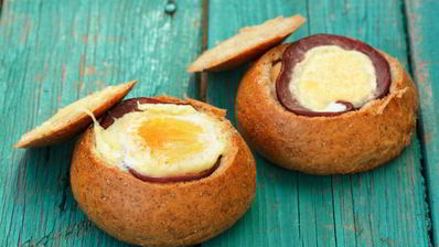 запеченные бутерброды с яйцом и ветчиной