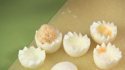 фаршированные яйца ассорти и овощное пюре