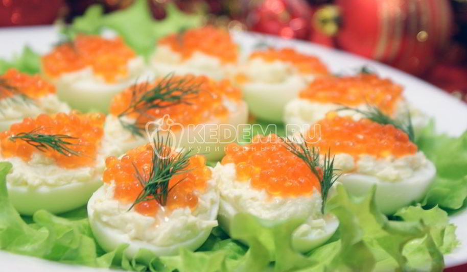 Рецепт яиц фаршированных икрой