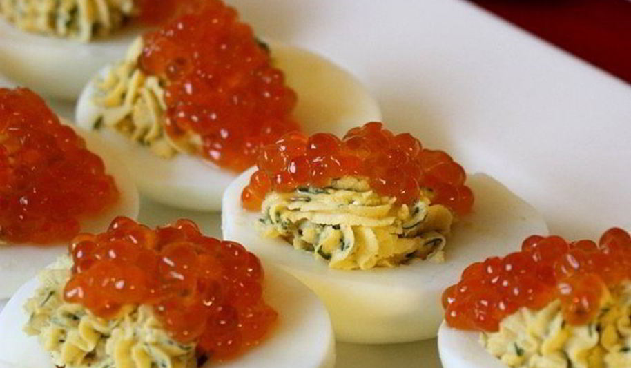 Рецепт яиц фаршированных красной икрой