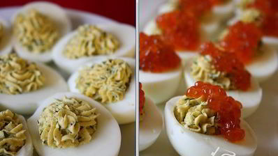 яйца фаршированные красной икрой