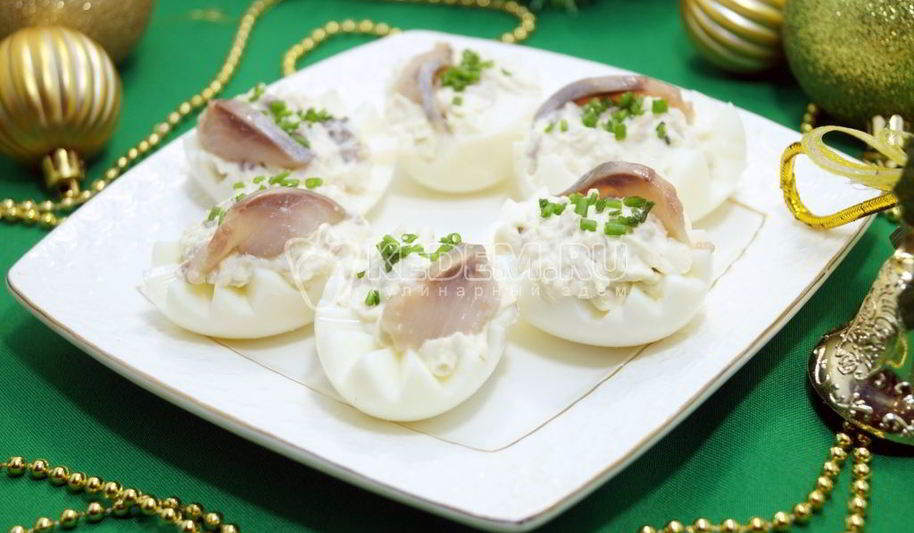 Рецепт яиц фаршированных сельдью