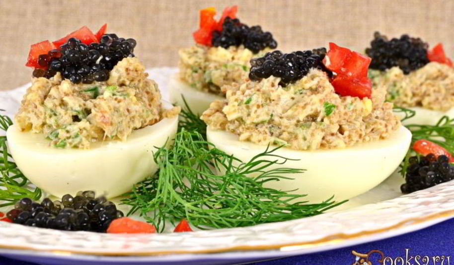 Рецепт яиц фаршированных селедочной икрой