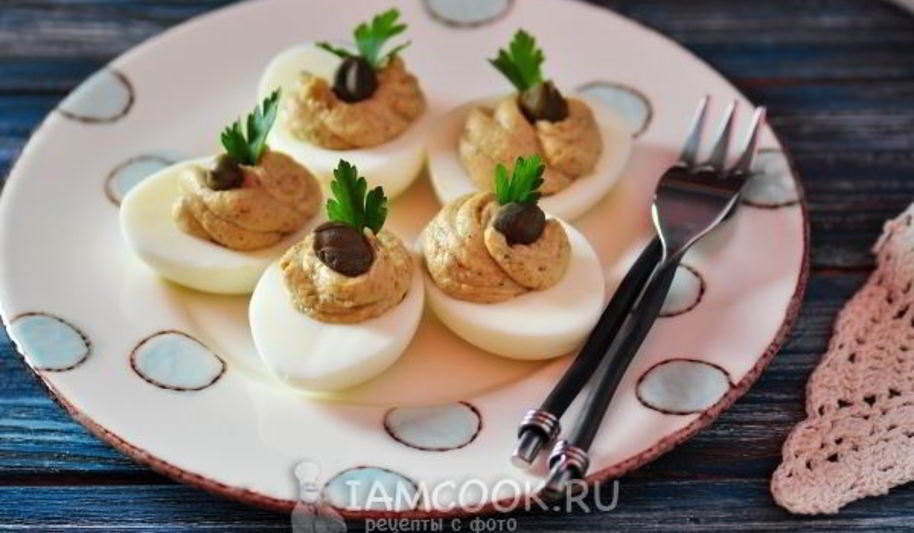 Рецепт яиц, фаршированных шпротами