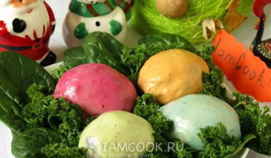 Рецепт яиц фаршированных в цветном желе