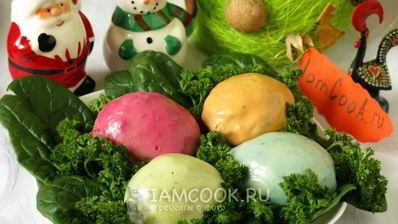 яйца фаршированные в цветном желе