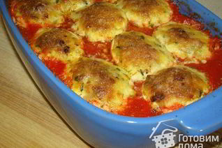 Запеченные фаршированные яйца