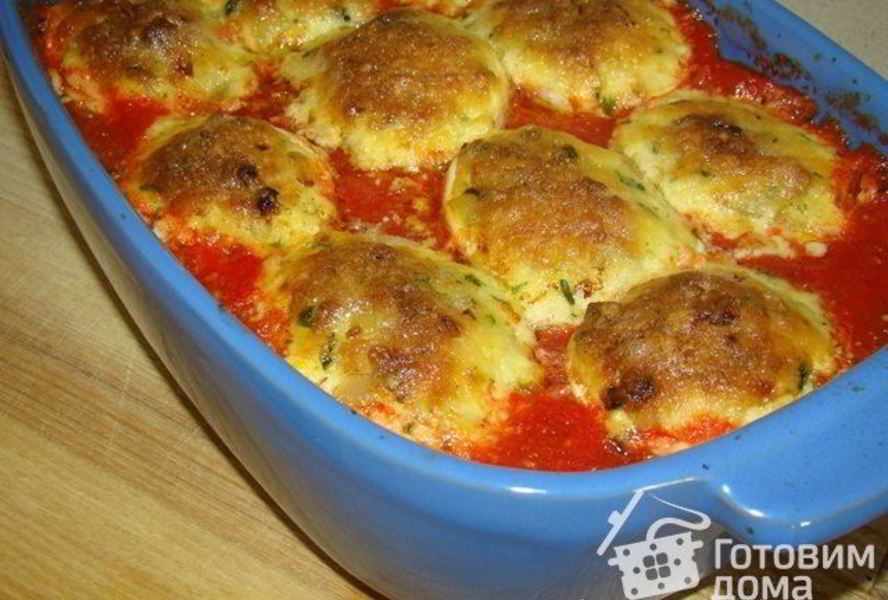 Запеченные фаршированные яйца