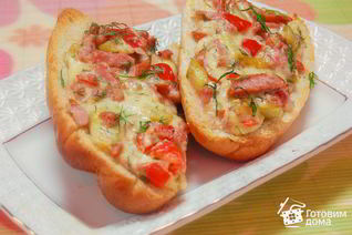 Горячая закуска в багете