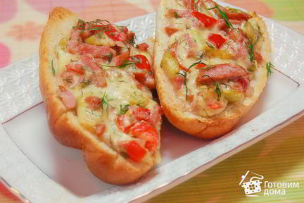 Горячая закуска в багете