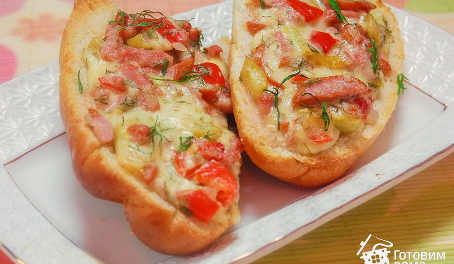 Рецепт горячей закуски в багете