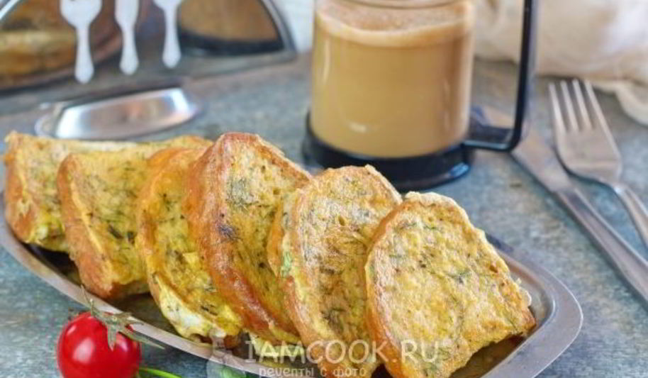 Рецепт гренков из белого хлеба с яйцом