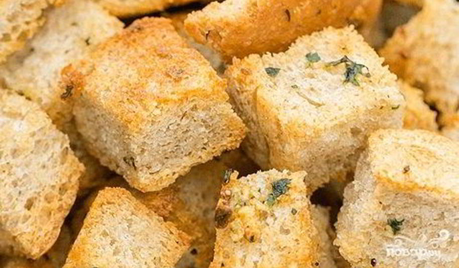 Рецепт гренков из белого хлеба в духовке