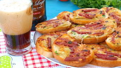гренки к пиву с колбасой