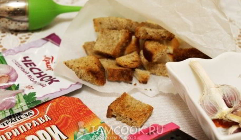 Рецепт гренков с чесноком в духовке