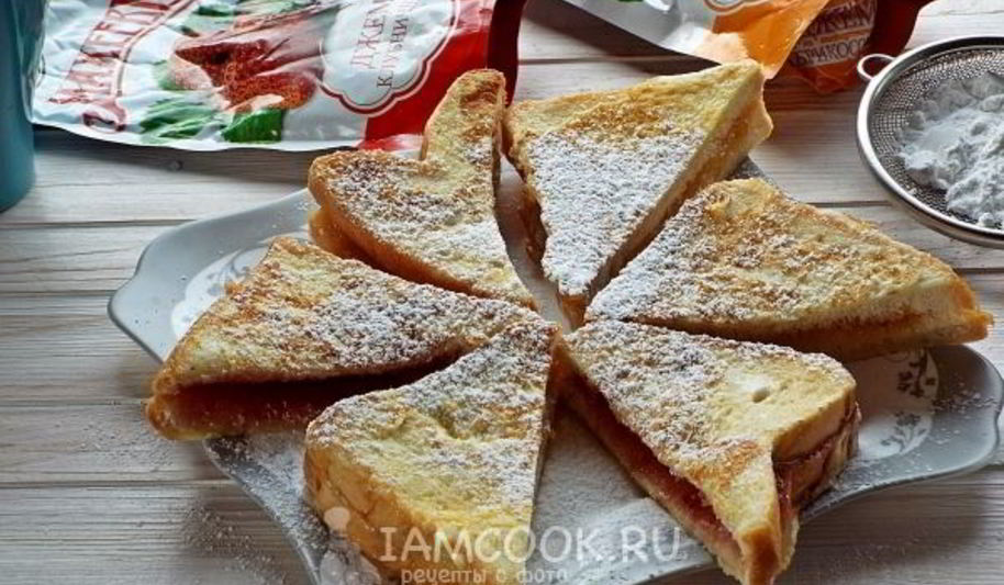 Рецепт гренков с джемом
