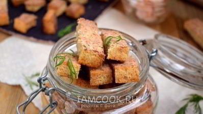 гренки с крабово-креветочной пастой