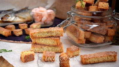 гренки с крабово-креветочной пастой