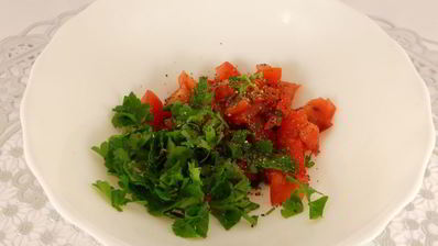 гренки с помидорами, оливками и фетой