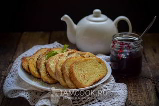 Сладкие гренки из батона с молоком и яйцом