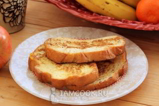Сладкие гренки из белого хлеба