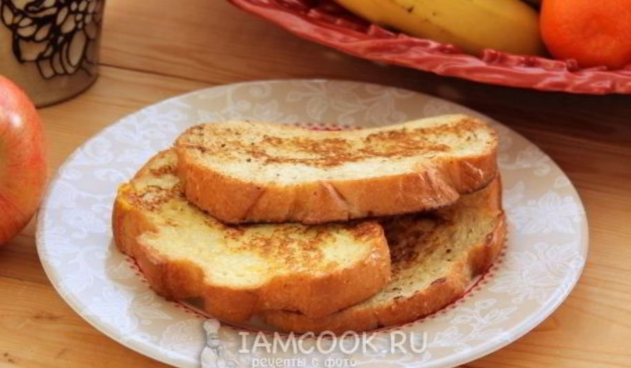 Рецепт сладких гренков из белого хлеба