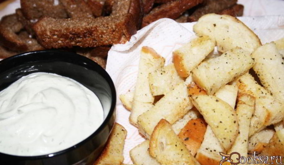 Рецепт закусочных гренков к пиву ин-ян