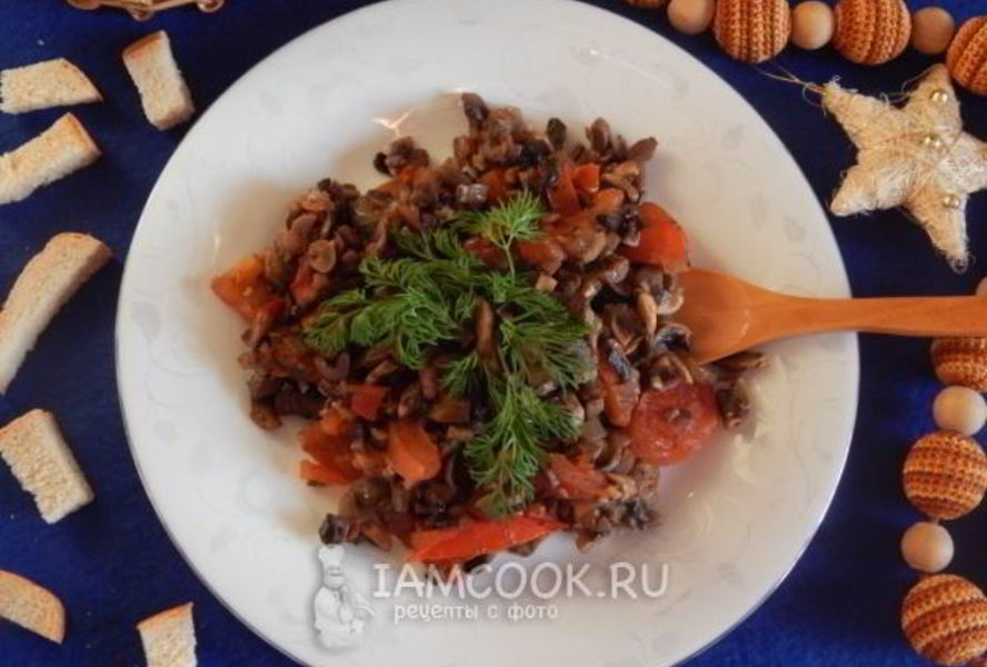 Грибная икра с помидорами