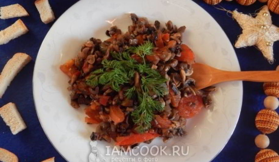 Рецепт грибной икры с помидорами