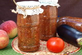 Икра из баклажанов с яблоками