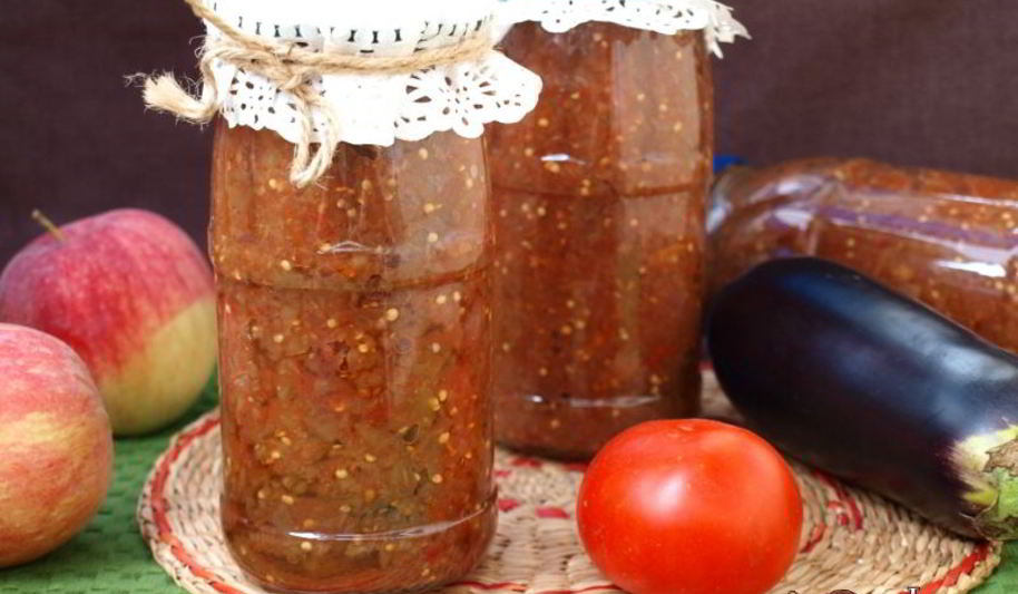 Рецепт икры из баклажанов с яблоками