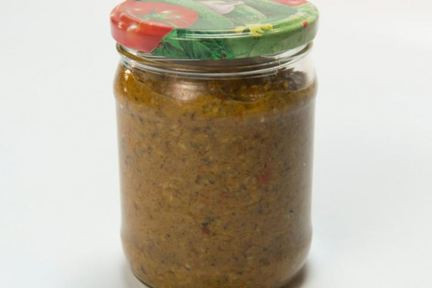 Икра из печеных овощей и жареных грибов