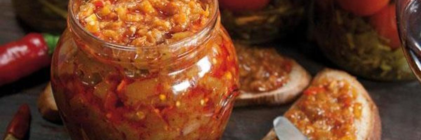 Овощная икра из баклажанов и перца