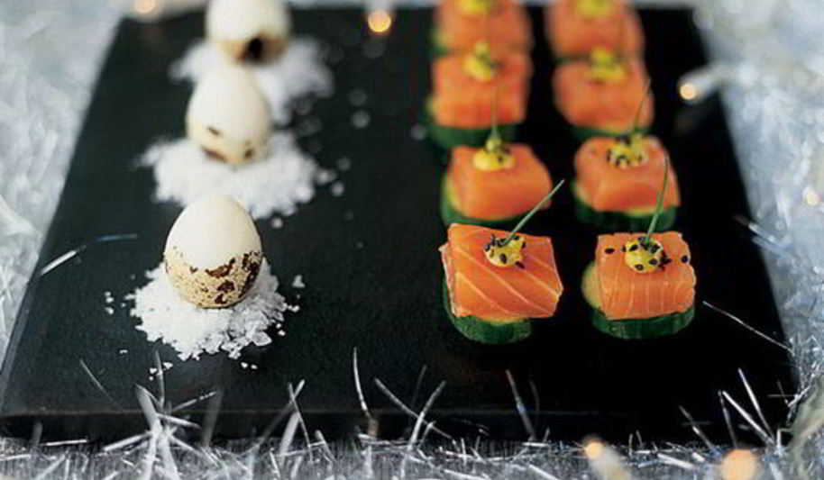 Рецепт канапе из семги с огурцом