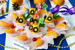 Канапе новогоднее Цыплята