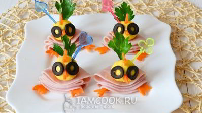 канапе новогоднее цыплята