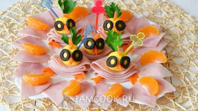 канапе новогоднее цыплята