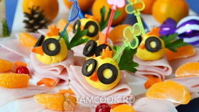 канапе новогоднее цыплята