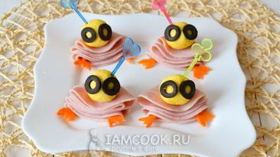 канапе новогоднее цыплята